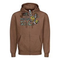 Chestnut jesus is the anchor of my soul Zipper Hoodie - SublimationCraftShop