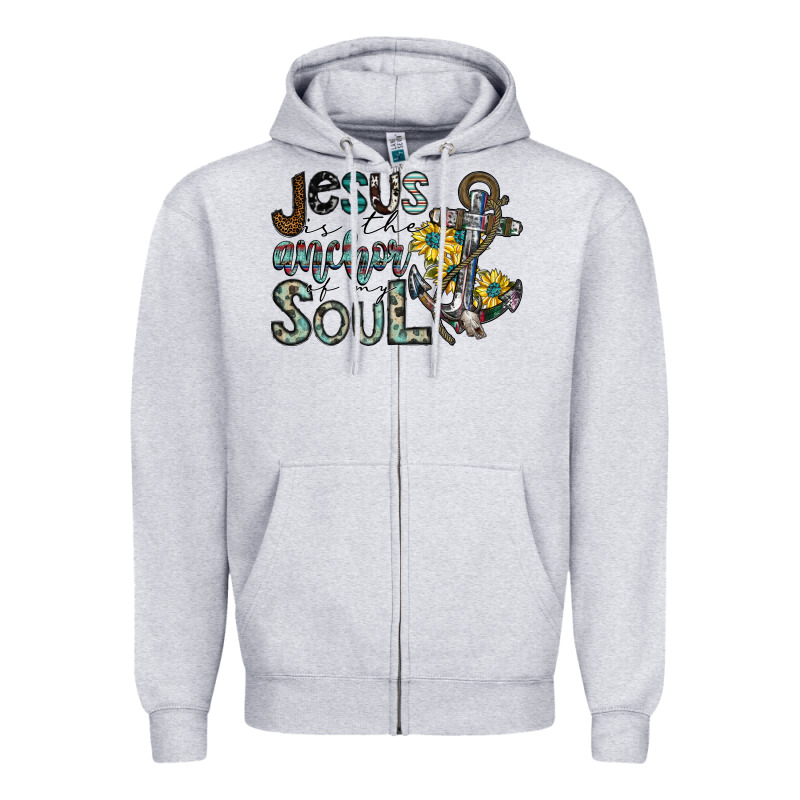 Jesus Is The Anchor Of My Soul Zipper Hoodie by SublimationCraftShop | Teevron