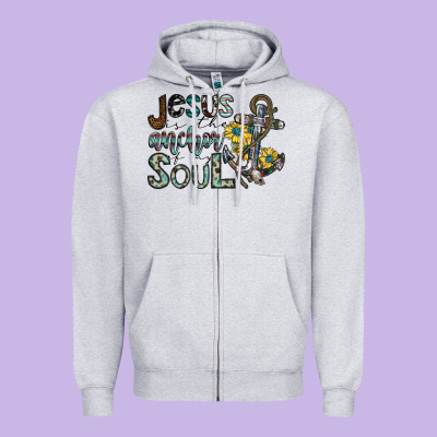 Jesus Is The Anchor Of My Soul Zipper Hoodie Designed By Sublimationcraftshop