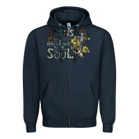Navy jesus is the anchor of my soul Zipper Hoodie - SublimationCraftShop