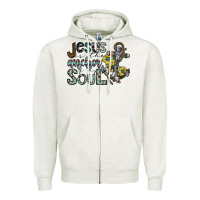 Oatmeal Heather jesus is the anchor of my soul Zipper Hoodie - SublimationCraftShop