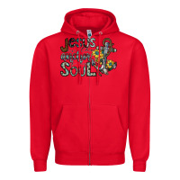 Red jesus is the anchor of my soul Zipper Hoodie - SublimationCraftShop