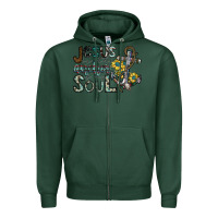 Sports Green jesus is the anchor of my soul Zipper Hoodie - SublimationCraftShop