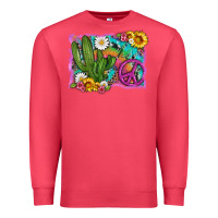 Cardinal cactus peace sign flowers and tie dye Premium Sweatshirt - Artiststas
