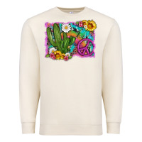 Sandshell cactus peace sign flowers and tie dye Premium Sweatshirt - Artiststas