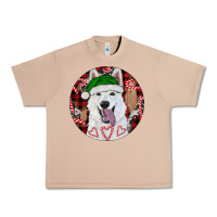 Burro Christmas White Shepherd With Buffalo Plaid Urban Heavy Tee - RanaPortraitStore