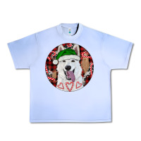 Grape Ice Christmas White Shepherd With Buffalo Plaid Urban Heavy Tee - RanaPortraitStore