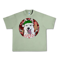 Oil Green Christmas White Shepherd With Buffalo Plaid Urban Heavy Tee - RanaPortraitStore