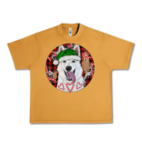 Peanut Butter Christmas White Shepherd With Buffalo Plaid Urban Heavy Tee - RanaPortraitStore