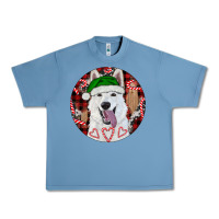 Pebble Blue Christmas White Shepherd With Buffalo Plaid Urban Heavy Tee - RanaPortraitStore