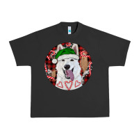 Pigment Black Christmas White Shepherd With Buffalo Plaid Urban Heavy Tee - RanaPortraitStore