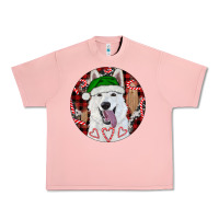 Salmon Christmas White Shepherd With Buffalo Plaid Urban Heavy Tee - RanaPortraitStore