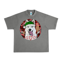 Tornado Christmas White Shepherd With Buffalo Plaid Urban Heavy Tee - RanaPortraitStore