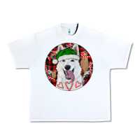 White Christmas White Shepherd With Buffalo Plaid Urban Heavy Tee - RanaPortraitStore