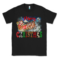 Black Merry Christmas Santa Sleigh Classic Tee - FaDigitalArtStudio