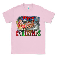 Bubblegum Pink Merry Christmas Santa Sleigh Classic Tee - FaDigitalArtStudio