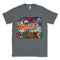 Charcoal Heather Merry Christmas Santa Sleigh Classic Tee - FaDigitalArtStudio