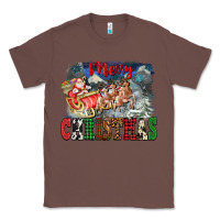 Chestnut Merry Christmas Santa Sleigh Classic Tee - FaDigitalArtStudio