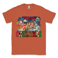 Copper Merry Christmas Santa Sleigh Classic Tee - FaDigitalArtStudio