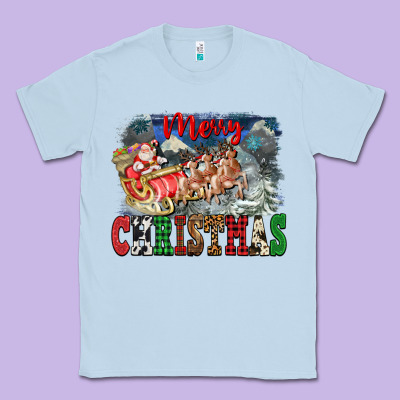 Merry Christmas Santa Sleigh Classic Tee Designed By Fadigitalartstudio