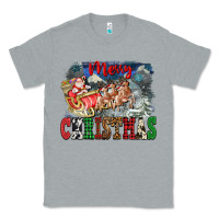 Heather Grey Merry Christmas Santa Sleigh Classic Tee - FaDigitalArtStudio