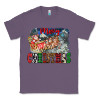 Lavender Merry Christmas Santa Sleigh Classic Tee - FaDigitalArtStudio