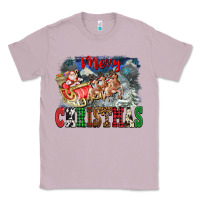 Lilac Merry Christmas Santa Sleigh Classic Tee - FaDigitalArtStudio
