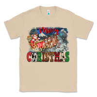 Mushroom Merry Christmas Santa Sleigh Classic Tee - FaDigitalArtStudio