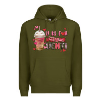 Army Green v is for valentine venti coffee cup Premium Hoodie - MaliasSmallBusiness
