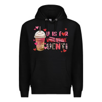 Black v is for valentine venti coffee cup Premium Hoodie - MaliasSmallBusiness