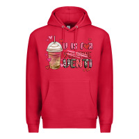 Cardinal v is for valentine venti coffee cup Premium Hoodie - MaliasSmallBusiness