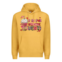Mustard v is for valentine venti coffee cup Premium Hoodie - MaliasSmallBusiness