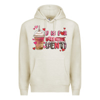 Oatmeal Heather v is for valentine venti coffee cup Premium Hoodie - MaliasSmallBusiness