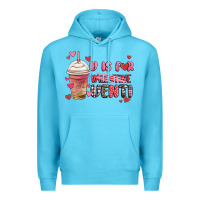 Ocean Blue v is for valentine venti coffee cup Premium Hoodie - MaliasSmallBusiness