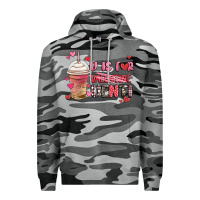 Slate Camo v is for valentine venti coffee cup Premium Hoodie - MaliasSmallBusiness