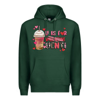 Sports Green v is for valentine venti coffee cup Premium Hoodie - MaliasSmallBusiness