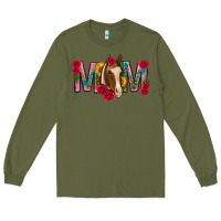Army Green mom with horse mothers day Long Sleeve Tee - texasbilliewilder