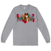 Heather Grey mom with horse mothers day Long Sleeve Tee - texasbilliewilder
