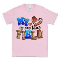 Bubblegum Pink my heart is on that field american football Classic Tee - Zillion Design Studio