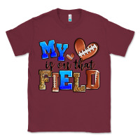 Burgundy my heart is on that field american football Classic Tee - Zillion Design Studio