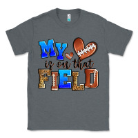 Charcoal Heather my heart is on that field american football Classic Tee - Zillion Design Studio