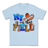 Dusty Blue my heart is on that field american football Classic Tee - Zillion Design Studio