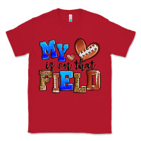 Red my heart is on that field american football Classic Tee - Zillion Design Studio