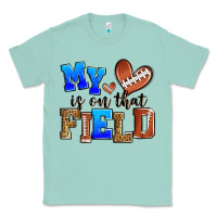 Seafoam my heart is on that field american football Classic Tee - Zillion Design Studio