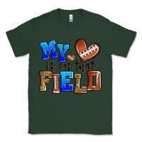 Sports Green my heart is on that field american football Classic Tee - Zillion Design Studio