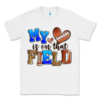 White my heart is on that field american football Classic Tee - Zillion Design Studio