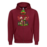 Burgundy im the wine lover elf Zipper Hoodie - FaDigitalArtStudio