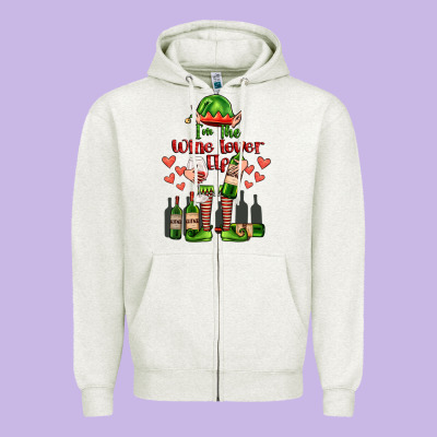 Im The Wine Lover Elf Zipper Hoodie Designed By Fadigitalartstudio