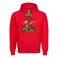 Red im the wine lover elf Zipper Hoodie - FaDigitalArtStudio
