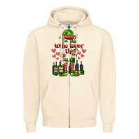 Sandshell im the wine lover elf Zipper Hoodie - FaDigitalArtStudio